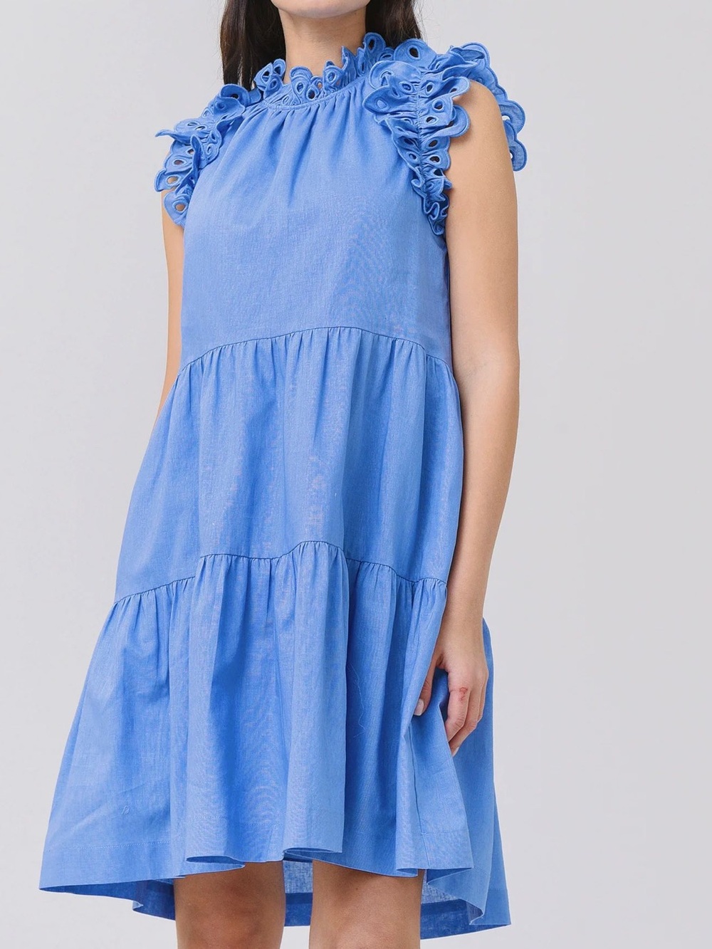 Sea New York Tiered Lee Dress in Blue | Size L
